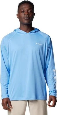 Columbia Men's Omni-Shade 50UPF PFG Fishing Terminal Tackle Hoodie - Blue 2X - Image 1 of 3