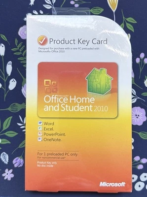 Microsoft Office Home Student 2010 Full Retail Windows Key Card 1 PC License NIB - Image 1 of 4
