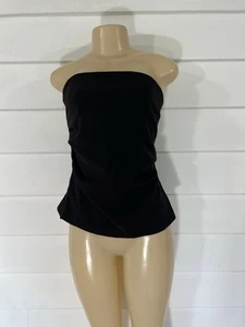 New ZARA Woman Black Strapless Tube Top sleeveless Straight Neck size L Y468A - Picture 1 of 17