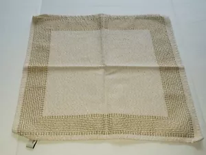 Cynthia Rowley Gold With Gold Thread Criss Cross Gold Border Cloth Napkins Set 6 - Picture 1 of 6