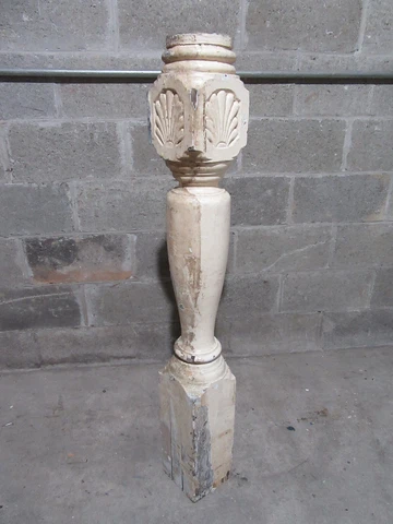 ~ ORNATE ANTIQUE CARVED OAK NEWEL POST 47 TALL ~ ARCHITECTURAL SALVAGE Cover