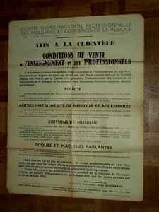 Altes Poster Musik Schallplatte Schallplatte Klavier sprechende Maschine Poster 1941 - Bild 1 von 1
