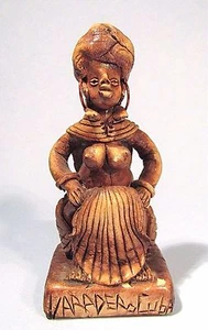 FIGURA MUJER CARIBEÑA VARADERO ARTE POPULAR VINTAGE MADERA TALLADA RECUERDO ESTATUA - Imagen 1 de 9
