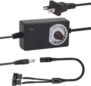 Multi-Functional 12V PC Fan Speed Controller,Fan Power Supply,100-240V AC to 3-1 - Picture 1 of 12
