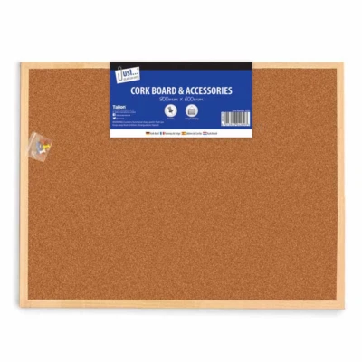 Cork Board Pin Message Notice Board Wooden Frame Office Memo School Pinboard - Image 1 of 4