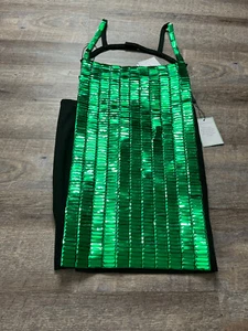 The Attico “rue” Womens 36 XXS Green Reflective Mini Dress Sleeveless K8 - Picture 1 of 8