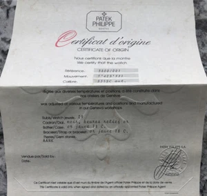 Patek Philippe Nautilus 3800 Herkunftszertifikat Blanko Undatiert 3800 / 001 OEM - Bild 1 von 4