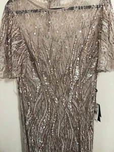 Vestido para mujer Adrianna Papell manga acampanada con cuentas TALLA 8 - Imagen 1 de 6