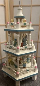 Kerzenwindmühle 14" Holz unvollständig 3-stufig Drehkarussell Osterhase Küken - Bild 1 von 24