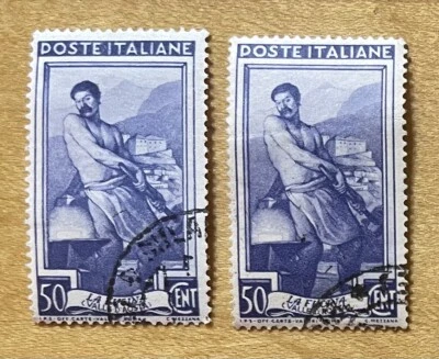 Italy Postage Stamp 1950 La Fucina Valle D’ Aosta 50 Cent Poste Italiane Used - Image 1 of 2