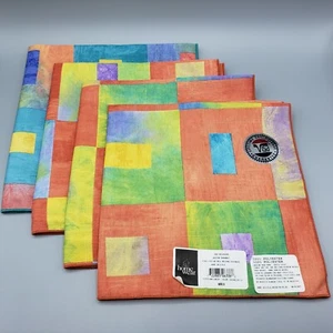 4 Servietten Dixieland Square Neu mit Etikett Home Wear USA blau gelb orange - Bild 1 von 7