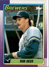 1990 Topps Baseball Cards Rob Deer Milwaukee Brewers #615