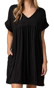 Jayscreate Womens Baby Doll Dress Casual Tunic Pleated Flowy Mini Dress XXL - Picture 1 of 5