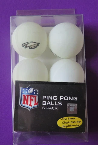SIX (6) PHILADELPHIA EAGLES, OFFICIALLY LICENSED, BEER PONG OR PING PONG BALLS Cover