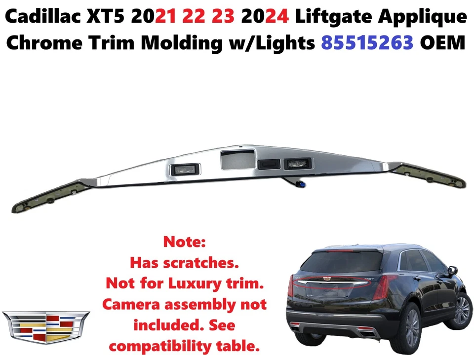 Cadillac XT5 2021 22 23 2024 apliques puerta levadiza moldura cromada 85515263 Foto 1 de 4