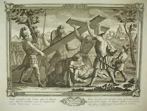 Path Cross Original Engraving 18th Ninth Stations Of Christ via Crucis - Picture 1 of 3