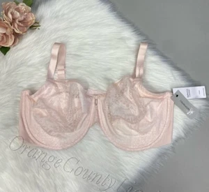 Women's Calvin Klein Seductive Comfort Leopard Unlined Demi Bra Pink Plus 44DD - Picture 1 of 13