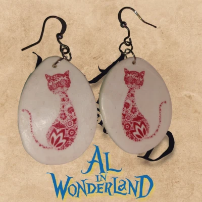 Orecchini Gatti con cuori in FIMO (Earrings Rainbow PolymerClay sweet cat heart) - Immagine 1 di 2