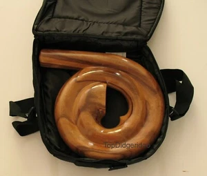 Spirale Didgeridoo + Tasche Reise kompakte Schneckenschale Sono Hartholz handgeschnitzte Kunst - Bild 1 von 9