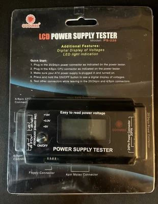 Probador de fuente de alimentación LCD COOLMAX PS-228 ATX PC PSU analizador Foto 1 de 2