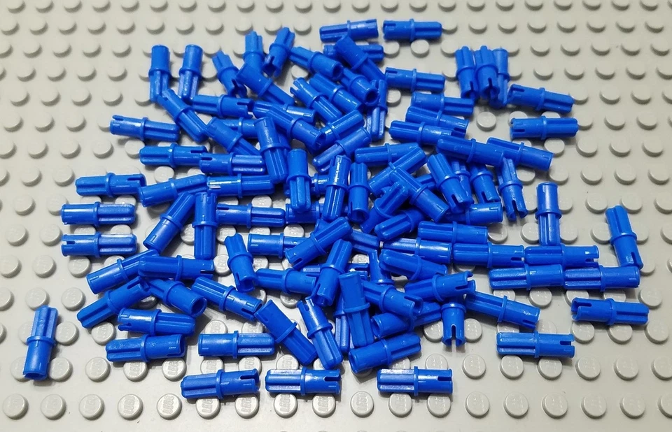 LEGO Lot of 100 Blue Technic Pin Connector Pieces with Axle End - Image 1 of 1
