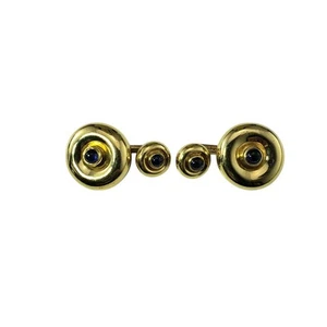 Cartier 18 Karat Yellow Gold and Cabochon Sapphire Cufflinks #21242 - Picture 1 of 6