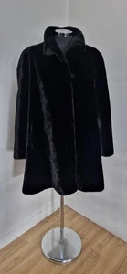 Monsoon Pelzmantel Gr. M schwarz Hakenöse Vintage Oversize Taschen Twilight - Bild 1 von 10