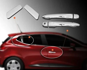Fit For Renault CLIO IV 4 HB 2012-18 Chrome Door Handle Cover 4Pcs 4Door S.Steel - Imagen 1 de 5