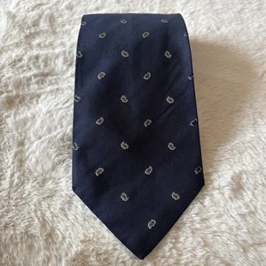 Corneliani Navy Blue Silk Tie - Picture 1 of 5