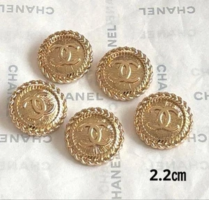 All black buttons 2.2cm Vintage Antique Chanel STAMPED | 5PC Bundle - Picture 1 of 3