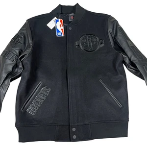 Pro Standard Houston Rockets Varsity Jacket Black Wool Leather Mens M New W/Tags - Picture 1 of 12