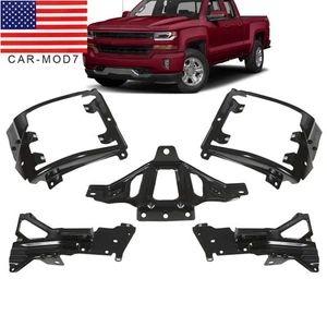 Front Bumper Support & Mount Bracket Set For Chevrolet Silverado 1500 2016-2018 - Picture 1 of 9