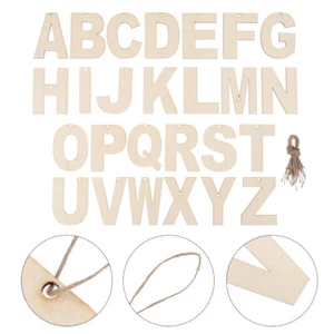 26 Pcs Craft Letters Decorative Unfinished Wood Alphabet for Home - Picture 1 of 12