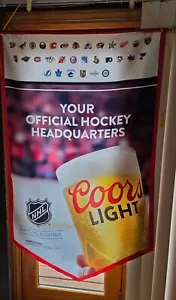Coors Light Beer NHL Hockey Official Sponsor Banner 4x3 Feet - Sports - Bar - Picture 1 of 17