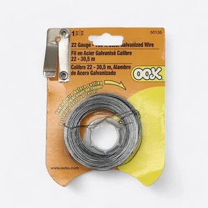 OOK 50135 22 Gauge 100ft Steel Galvanized Wire Heavy Duty Craft & Garden Use - Picture 1 of 2