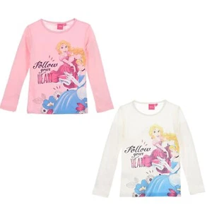 Girls Kids Official Disney Princess Long Sleeve T Shirt Age 3-6 Years NEW - Picture 1 of 2