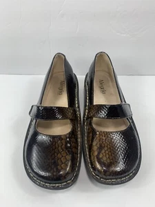 Alegria FEL-713 Brown Snake Print Patent Leather Women's Shoes 40, US 9.5/10 - Picture 1 of 5