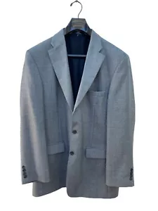 Haggar Collection Navy Wool Blazer Suit Jacket Gray Plaid Size 42 L - Picture 1 of 5