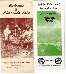 Set Of 2 Vintage Sherando Lake George Washington National Forest Maps Ephemera - Picture 1 of 6