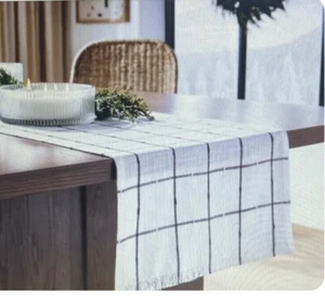 THRESHOLD WINDOWPANE OVERSIZED TABLE RUNNER DESIGN STUDIO McGEE 20" X 90" NWT - Picture 1 of 3