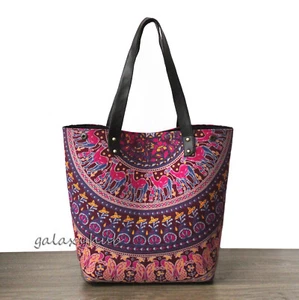 Indian Women Cotton Camel Mandala Handbag Women Hippie Tote Carry Shoulder Bags - Picture 1 of 4