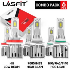 6x LASFIT LED Headlight Bulb 5202 Fog Light 9005 H11 High Low Beam Return