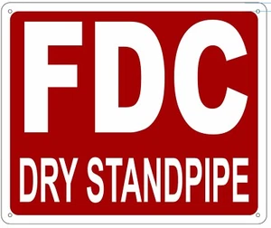 FDC DRY STANDPIPE SIGN- REFLECTIVE !!! (ALUMINUM 10X12)-REF24-1027 - Picture 1 of 6