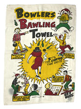 Vintage BOWLER’s Bowling Bawling Humor Comical Towel MCM 1960s