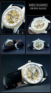 Schweizer Uhr skelettiertes Swiss made ETA-Peseux Handaufzug Künsterarbeit - Picture 1 of 1