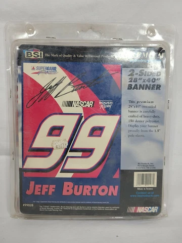 NOS Jeff Burton #99 Supergard Racing 28" x 40" Two-Sided Banner Flag BSI Cover