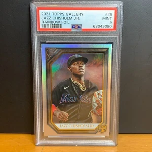 Topps Gallery Jazz Chisholm Jr. #36 RC 2021 lámina arco iris PSA 9 Miami Marlins - Imagen 1 de 7