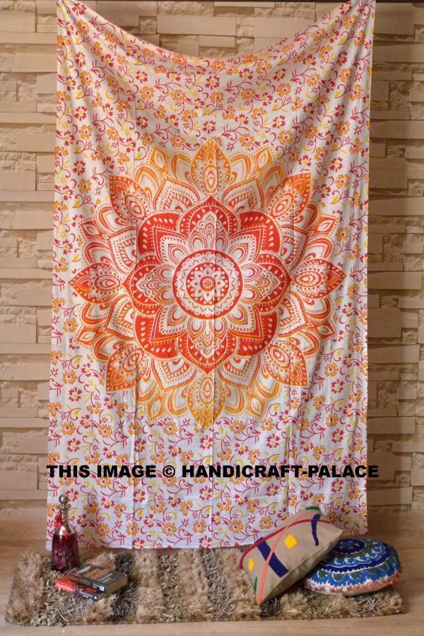 Indian Mandala Tapestry Wall Hanging Bohemian Bedspread Dorm Decor Hippie Throw - Image 1 of 1