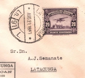 ECUADOR Air Mail Cover 1930 MILITARY FLIGHT Latacunga Tulcan {Joffe}KT75 - Picture 1 of 18