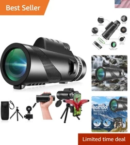 High Powered Monocular Telescope HD 80x00 for Smartphone Camping Hiking Travel - Picture 1 of 8
